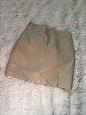 Aritzia Taupe Vegan Leather Mini Skirt